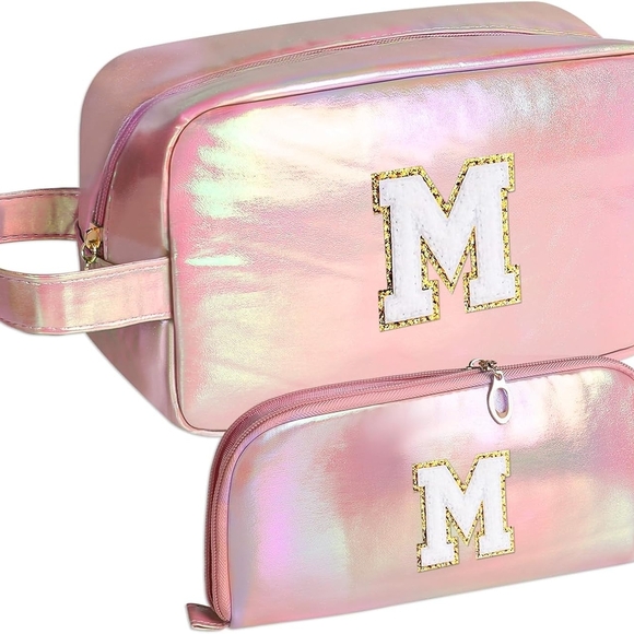 New Chic Iridescent Makeup Bag with Gold 'M' Design - Picture 12 of 12